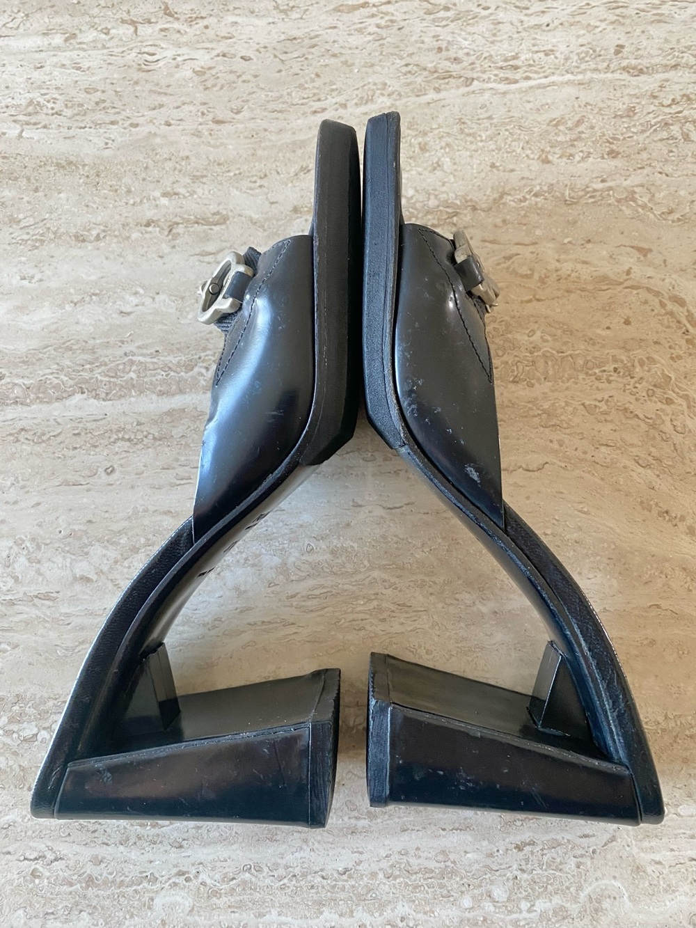 Vintage Prada Clasp Mule Block Heel Sandals - Picture 4 of 8